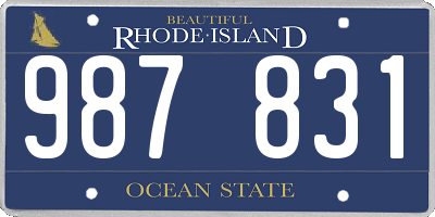 RI license plate 987831