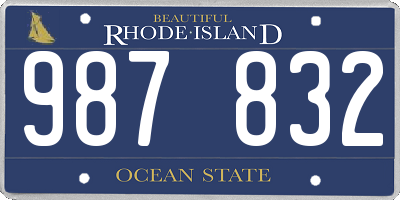 RI license plate 987832