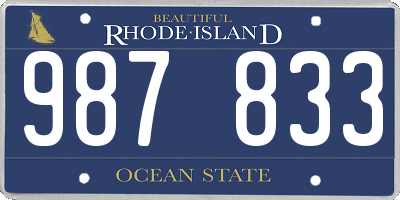 RI license plate 987833