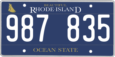 RI license plate 987835