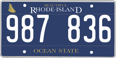 RI license plate 987836