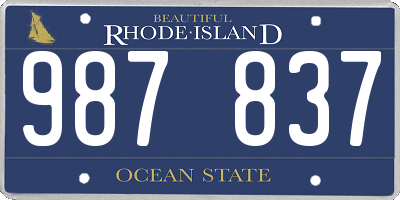 RI license plate 987837