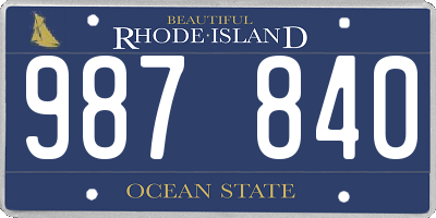 RI license plate 987840