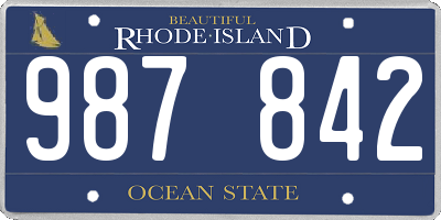 RI license plate 987842