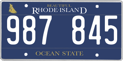 RI license plate 987845