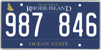 RI license plate 987846