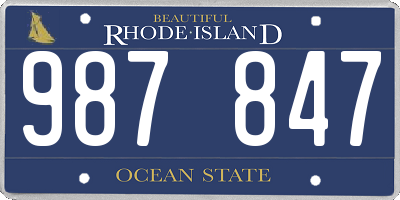 RI license plate 987847