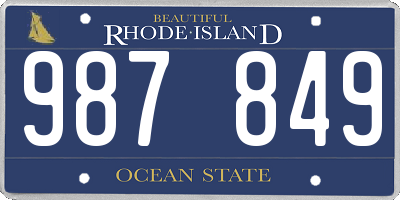 RI license plate 987849