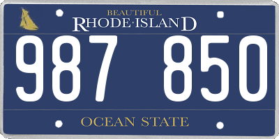 RI license plate 987850