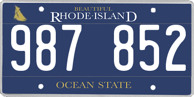 RI license plate 987852