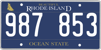 RI license plate 987853