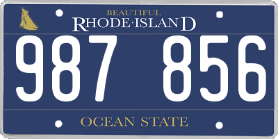RI license plate 987856
