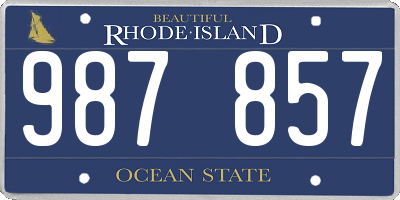 RI license plate 987857