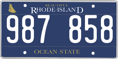 RI license plate 987858