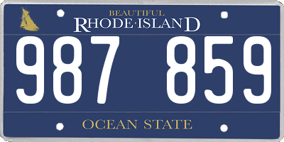 RI license plate 987859