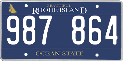 RI license plate 987864