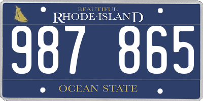 RI license plate 987865