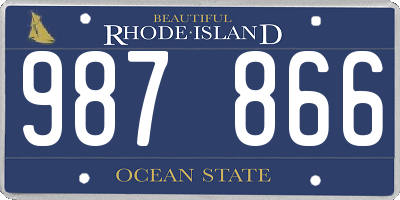 RI license plate 987866