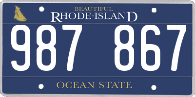 RI license plate 987867