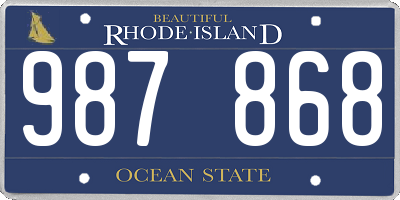 RI license plate 987868