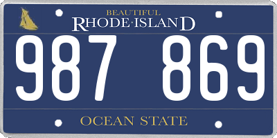 RI license plate 987869