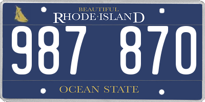 RI license plate 987870