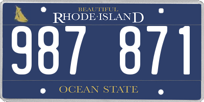 RI license plate 987871