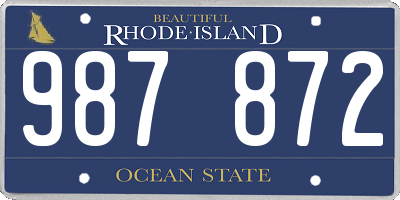 RI license plate 987872