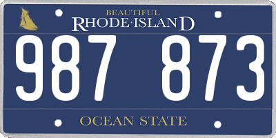 RI license plate 987873