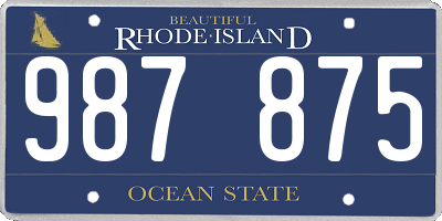 RI license plate 987875