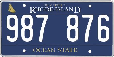 RI license plate 987876