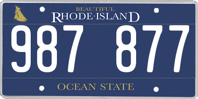 RI license plate 987877