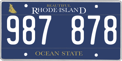 RI license plate 987878