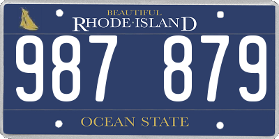 RI license plate 987879