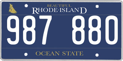 RI license plate 987880