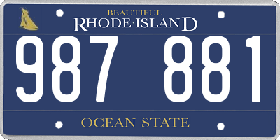 RI license plate 987881