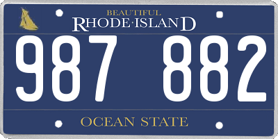 RI license plate 987882