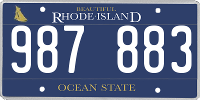 RI license plate 987883