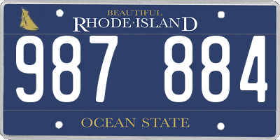 RI license plate 987884