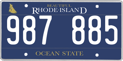 RI license plate 987885