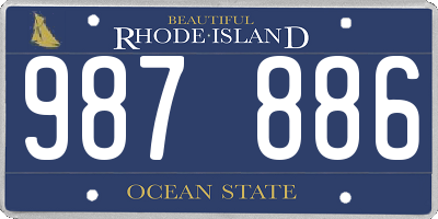 RI license plate 987886