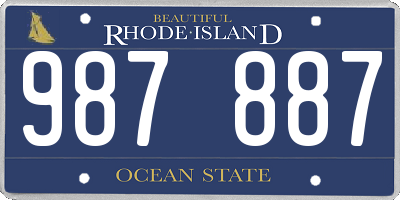 RI license plate 987887