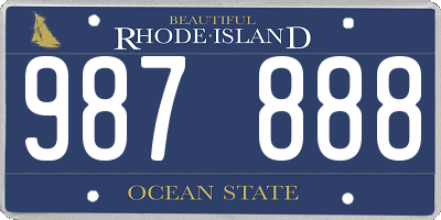 RI license plate 987888