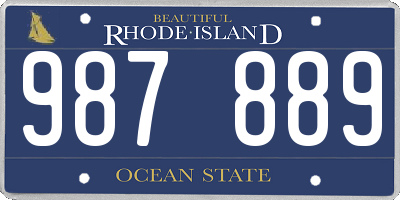 RI license plate 987889