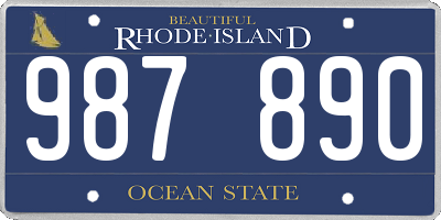 RI license plate 987890