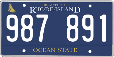 RI license plate 987891