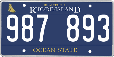 RI license plate 987893