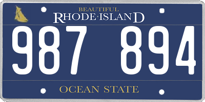 RI license plate 987894