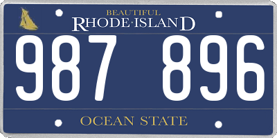 RI license plate 987896