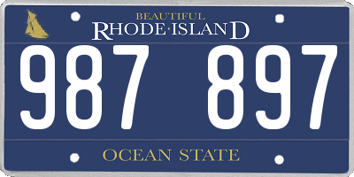 RI license plate 987897